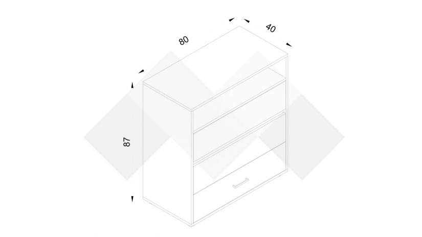 Скрин Мито дъб суров с бяло и кобалтово сиво - изглед 4 - МебелМаг Скрин Мито дъб суров с бяло и кобалтово сиво - изглед 4
