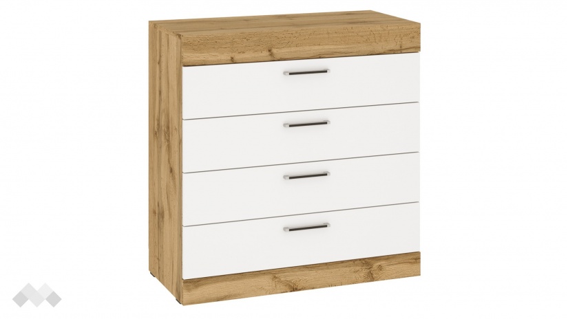 Скрин Моник златен дъб с бяло - изглед 2 - МебелМаг Скрин Моник златен дъб с бяло - изглед 2