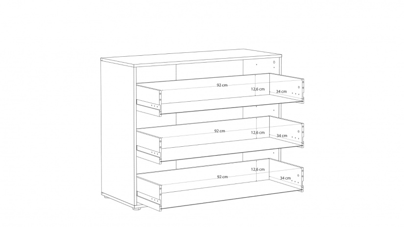 Скрин Мониса дъб артисан с черно - изглед 7 - МебелМаг Скрин Мониса дъб артисан с черно - изглед 7