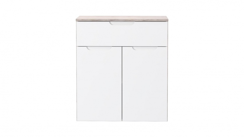 Скрин Морено пясъчен дъб с бяло гланц - изглед 2 - МебелМаг Скрин Морено пясъчен дъб с бяло гланц - изглед 2