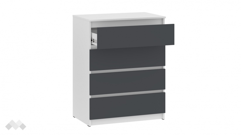 Скрин Никола бял с антрацит - изглед 3 - МебелМаг Скрин Никола бял с антрацит - изглед 3