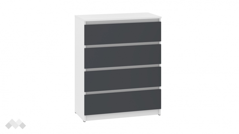 Скрин Никола бял с антрацит - изглед 2 - МебелМаг Скрин Никола бял с антрацит - изглед 2