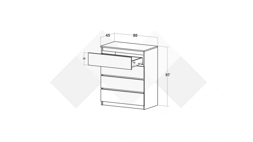 Скрин Никола бял с антрацит - изглед 4 - МебелМаг Скрин Никола бял с антрацит - изглед 4