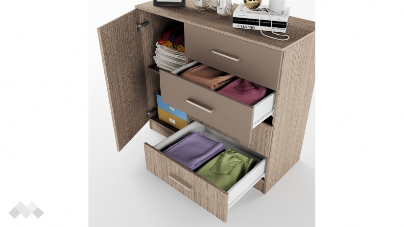 Скрин Норман мока с лате - изглед 4 - МебелМаг Скрин Норман мока с лате - изглед 4