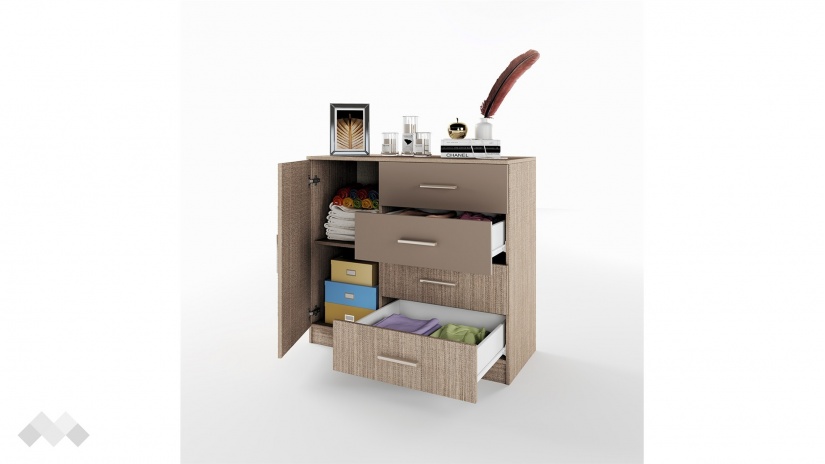 Скрин Норман мока с лате - изглед 3 - МебелМаг Скрин Норман мока с лате - изглед 3