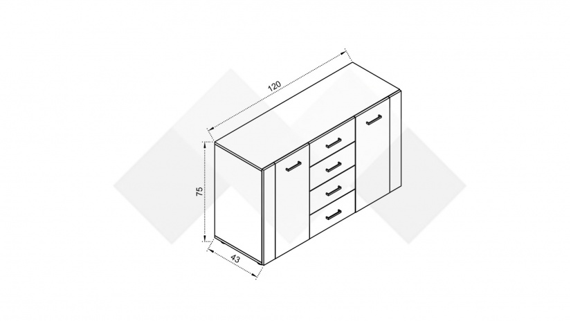 Скрин Париж светла сонома с бяло гладко - изглед 3