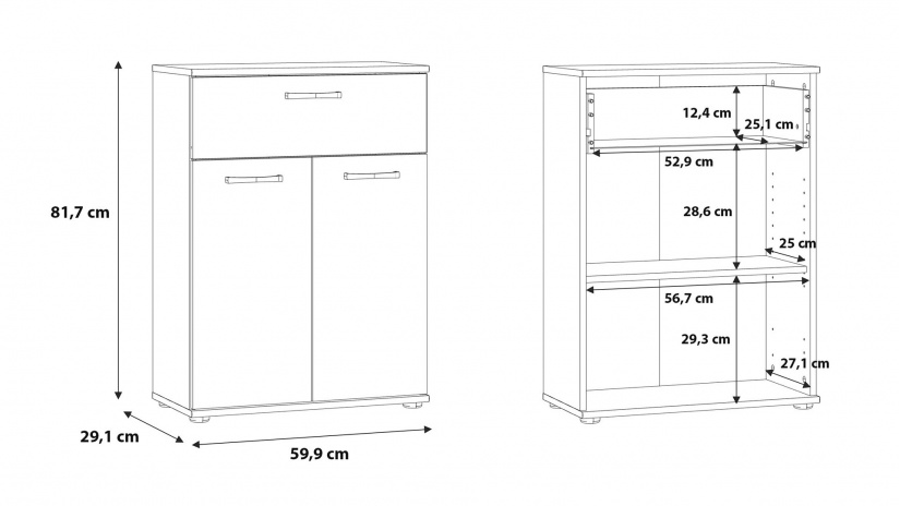 Скрин Нико дъб артисан - изглед 6 - МебелМаг Скрин Нико дъб артисан - изглед 6