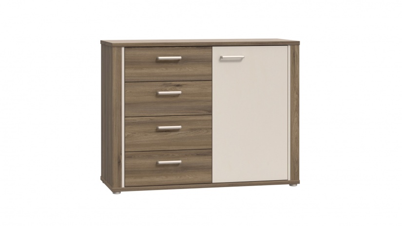 Скрин Дейлос дъб валенсия с крем - изглед 2 - МебелМаг Скрин Дейлос дъб валенсия с крем - изглед 2