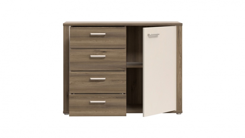 Скрин Дейлос дъб валенсия с крем - изглед 3 - МебелМаг Скрин Дейлос дъб валенсия с крем - изглед 3