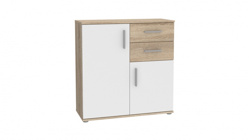 Скрин Иколи дъб сонома с бяло - изглед 2 - МебелМаг Скрин Иколи дъб сонома с бяло - изглед 2