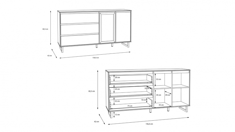 Скрин Никодис дъб натурал с черен мат и житен дъб - изглед 6 - МебелМаг Скрин Никодис дъб натурал с черен мат и житен дъб - изглед 6