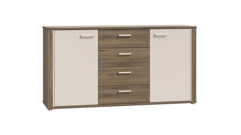 Скрин Дейлос дъб валенсия с крем - изглед 2 - МебелМаг Скрин Дейлос дъб валенсия с крем - изглед 2