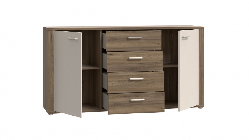 Скрин Дейлос дъб валенсия с крем - изглед 4 - МебелМаг Скрин Дейлос дъб валенсия с крем - изглед 4