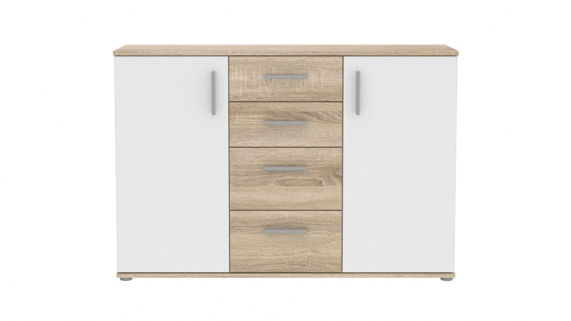 Скрин Иколи дъб сонома с бяло - изглед 4 - МебелМаг Скрин Иколи дъб сонома с бяло - изглед 4