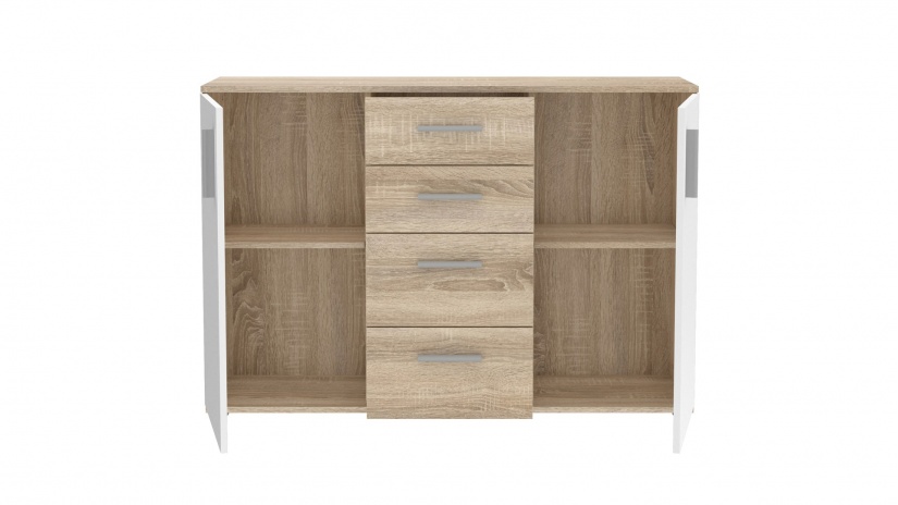 Скрин Иколи дъб сонома с бяло - изглед 5 - МебелМаг Скрин Иколи дъб сонома с бяло - изглед 5