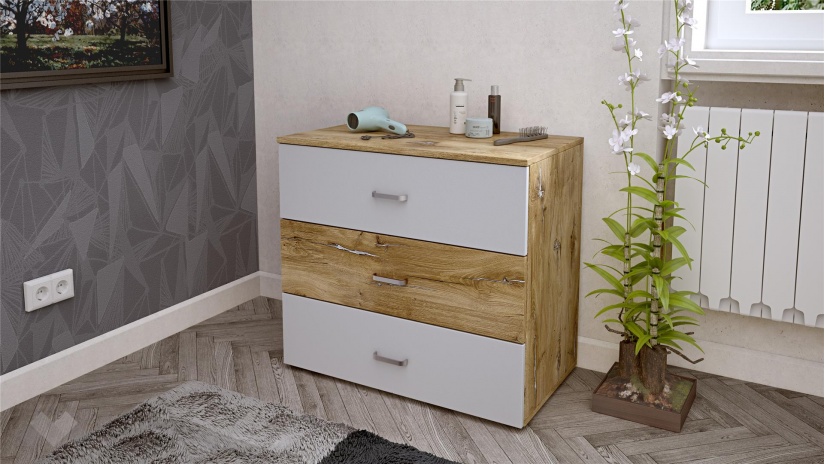 Скрин Селтик келтски дъб със светло сиво - изглед 1 - МебелМаг Скрин Селтик келтски дъб със светло сиво - изглед 1