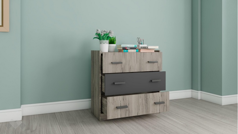 Скрин Спирит малта с антрацит - изглед 2 - МебелМаг Скрин Спирит малта с антрацит - изглед 2