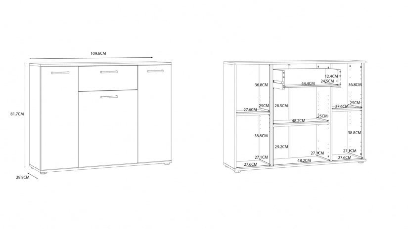 Скрин Нико дъб сонома - изглед 5 - МебелМаг Скрин Нико дъб сонома - изглед 5