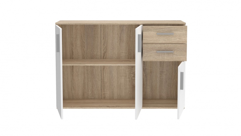 Скрин Иколи дъб сонома с бяло - изглед 5 - МебелМаг Скрин Иколи дъб сонома с бяло - изглед 5