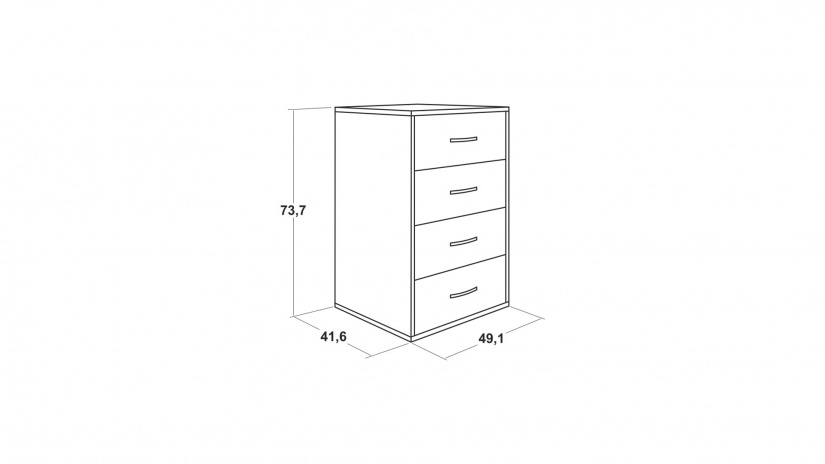 Скрин Жизел бяло гладко с дъб сонома - изглед 3