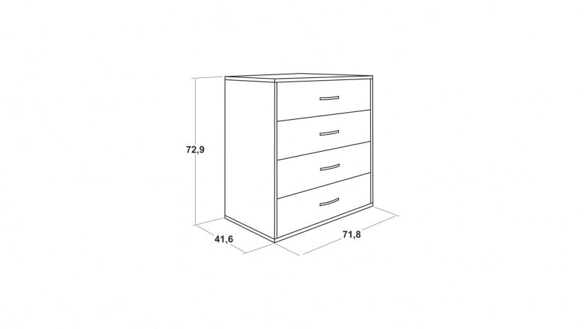 Скрин Жизел бяло гладко с дъб сонома - изглед 3
