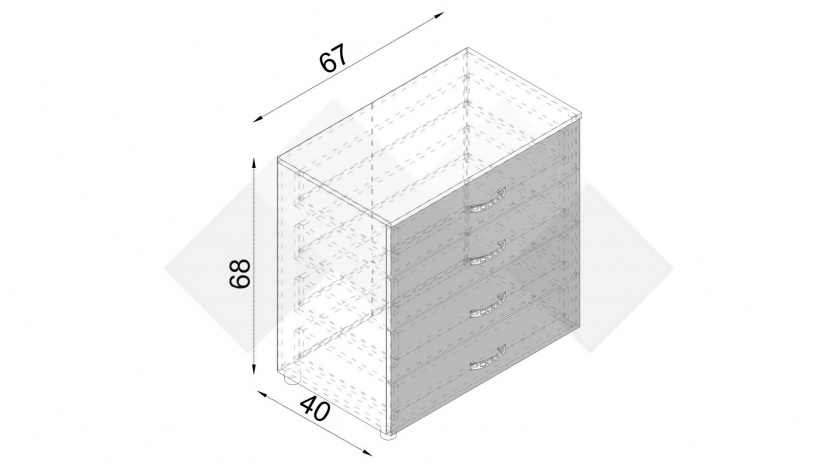 Скрин Селтик келтски дъб със светло сиво - изглед 3 - МебелМаг Скрин Селтик келтски дъб със светло сиво - изглед 3