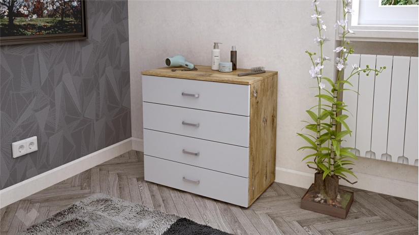 Скрин Селтик келтски дъб със светло сиво - изглед 1 - МебелМаг Скрин Селтик келтски дъб със светло сиво - изглед 1