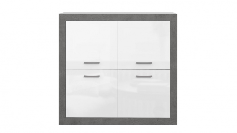 Скрин Требия сиво с бял гланц - изглед 4 - МебелМаг Скрин Требия сиво с бял гланц - изглед 4