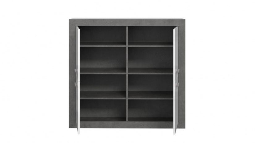 Скрин Требия сиво с бял гланц - изглед 5 - МебелМаг Скрин Требия сиво с бял гланц - изглед 5