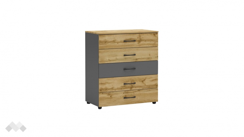 Скрин Галати дъб вотан светъл с антрацит - изглед 1 - МебелМаг Скрин Галати дъб вотан светъл с антрацит - изглед 1