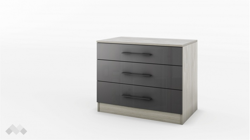 Скрин Маями кварц с антрацит гланц - изглед 1 - МебелМаг Скрин Маями кварц с антрацит гланц - изглед 1