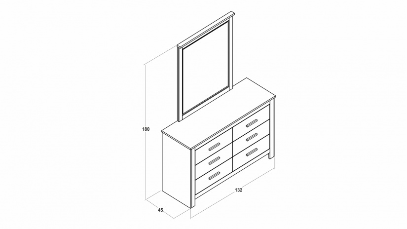 Скрин Силва дъб кадис с бяло гладко - изглед 2 - МебелМаг Скрин Силва дъб кадис с бяло гладко - изглед 2