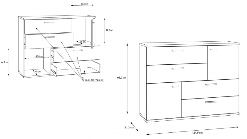 Скрин Скайв светъл бетон с бяло - изглед 6 - МебелМаг Скрин Скайв светъл бетон с бяло - изглед 6