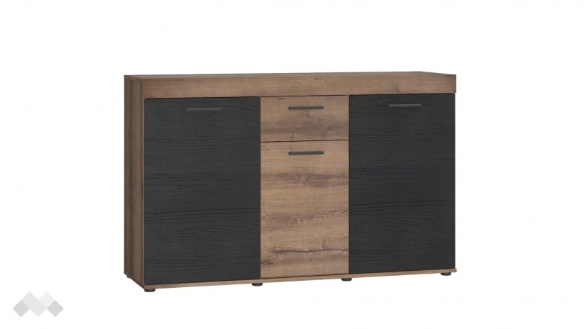 Скрин Валентин тъмен дъб с черен дъб - изглед 1 - МебелМаг Скрин Валентин тъмен дъб с черен дъб - изглед 1