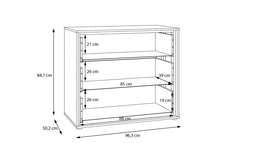 Скрин Векслин пясък с дъб маувела - изглед 5 - МебелМаг Скрин Векслин пясък с дъб маувела - изглед 5
