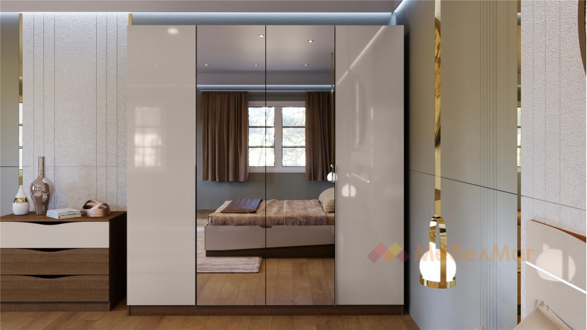 Спален комплект Андора с включен матрак Бонел 160/200 песаро с кашмир гланц - изглед 7