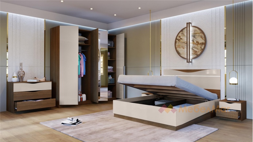 Спален комплект Андора с включен матрак Бонел 160/200 песаро с кашмир гланц - изглед 2