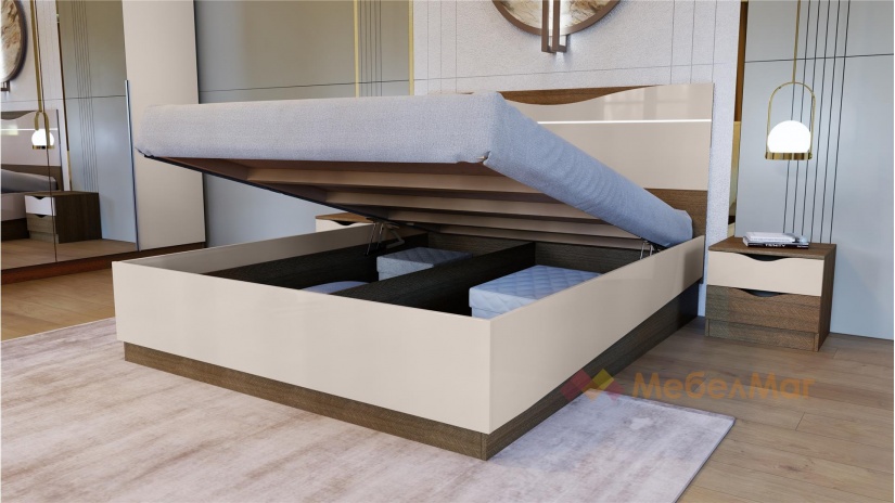 Спален комплект Андора с включен матрак Бонел 160/200 песаро с кашмир гланц - изглед 4