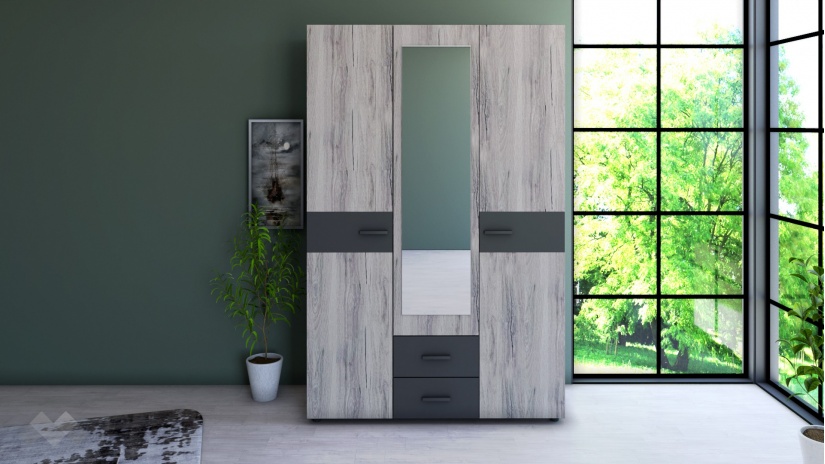 Спален комплект Дани малта с антрацит - изглед 5 - МебелМаг Спален комплект Дани малта с антрацит - изглед 5