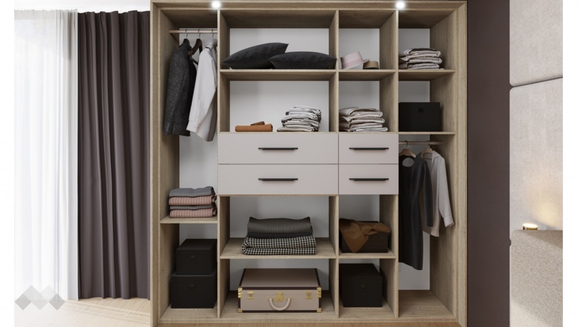 Спален комплект Емили с включен матрак Бонел 160/200 дъб кота кремона с кашмир - изглед 5