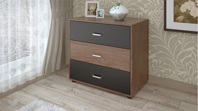 Спален комплект Летисия L с включен матрак Бонел 160/200 тъмен кедър с черно шагре - изглед 4 - МебелМаг Спален комплект Летисия L с включен матрак Бонел 160/200 тъмен кедър с черно шагре - изглед 4