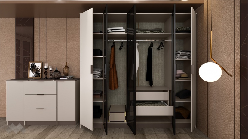 Спален комплект Лусо с включен матрак Бонел 160/200 кашмир с лате - изглед 9 - МебелМаг Спален комплект Лусо с включен матрак Бонел 160/200 кашмир с лате - изглед 9