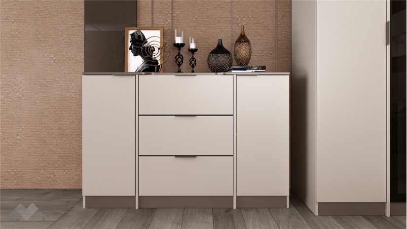 Спален комплект Лусо с включен матрак Бонел 160/200 кашмир с лате - изглед 5 - МебелМаг Спален комплект Лусо с включен матрак Бонел 160/200 кашмир с лате - изглед 5