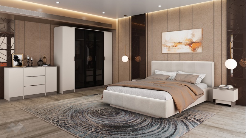 Спален комплект Лусо с включен матрак Бонел 160/200 кашмир с лате - изглед 1 - МебелМаг Спален комплект Лусо с включен матрак Бонел 160/200 кашмир с лате - изглед 1