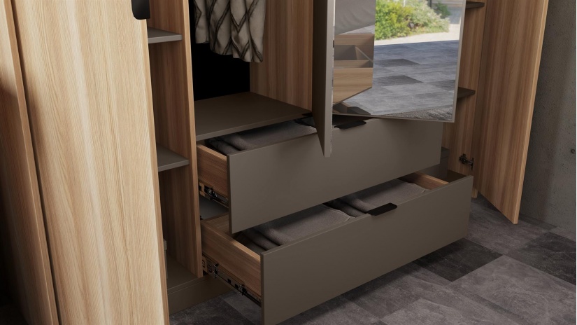 Спален комплект Опиум с включен матрак Бонел 160/200 блонд сърфейс с лате - изглед 11 - МебелМаг Спален комплект Опиум с включен матрак Бонел 160/200 блонд сърфейс с лате - изглед 11