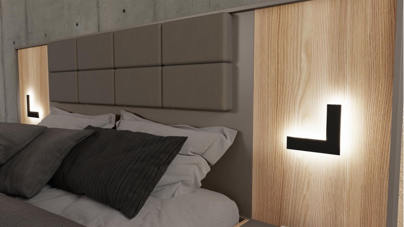 Спален комплект Опиум с включен матрак Бонел 160/200 блонд сърфейс с лате - изглед 8 - МебелМаг Спален комплект Опиум с включен матрак Бонел 160/200 блонд сърфейс с лате - изглед 8