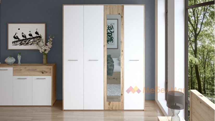 Спален комплект Вангард В1 артизан с бяло - изглед 7 - МебелМаг Спален комплект Вангард В1 артизан с бяло - изглед 7