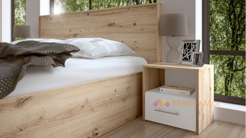 Спален комплект Вангард В1 артизан с бяло - изглед 2 - МебелМаг Спален комплект Вангард В1 артизан с бяло - изглед 2