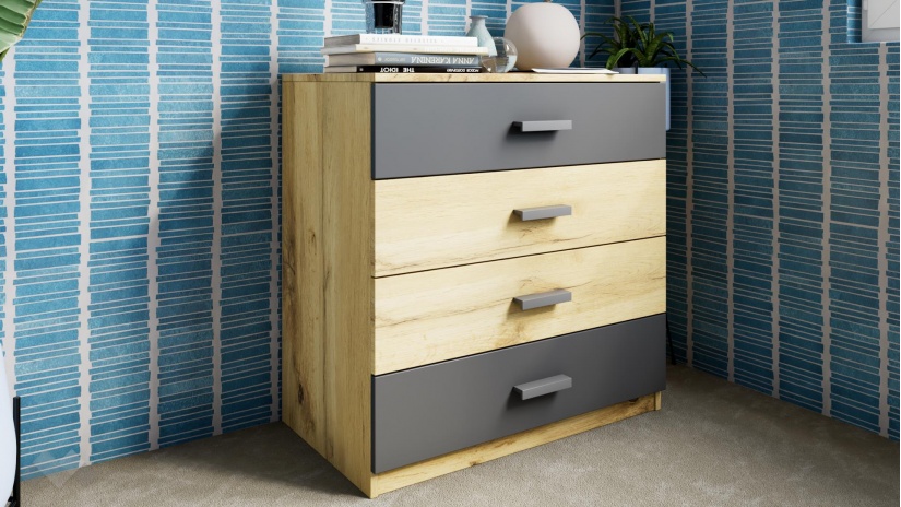 Спален комплект Малена светъл вотан с антрацит - изглед 8 - МебелМаг Спален комплект Малена светъл вотан с антрацит - изглед 8