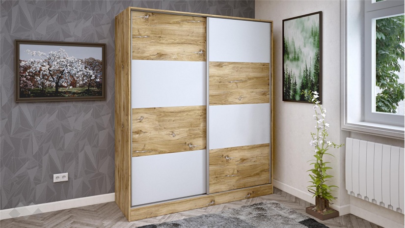 Спален комплект Селтик С1 келтски дъб със светло сиво - изглед 8